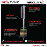 Rotech Drive Tight Strainer Post 100NB with Lugs