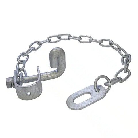 Bolt On Oval Ring Latch with Chain